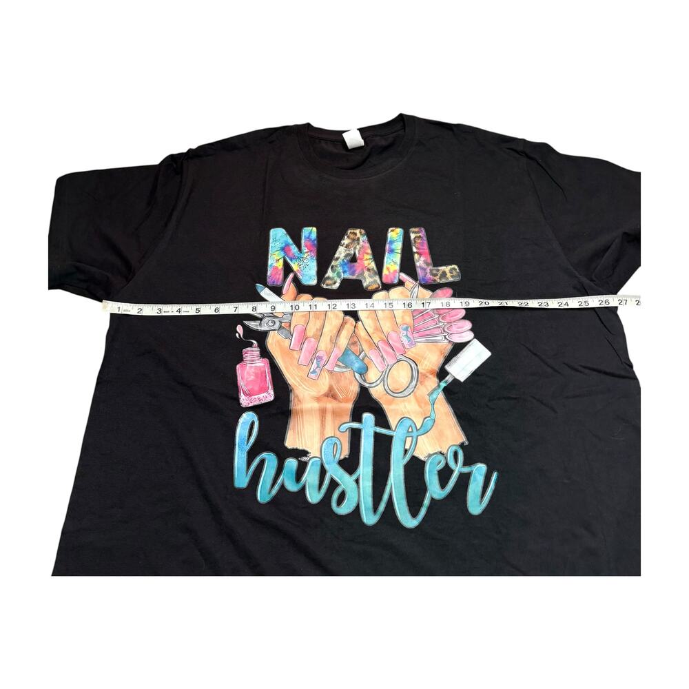 Nail Hustler Black Oversized Graphic Tee 3XL Nail Tech - Picture 5 of 8